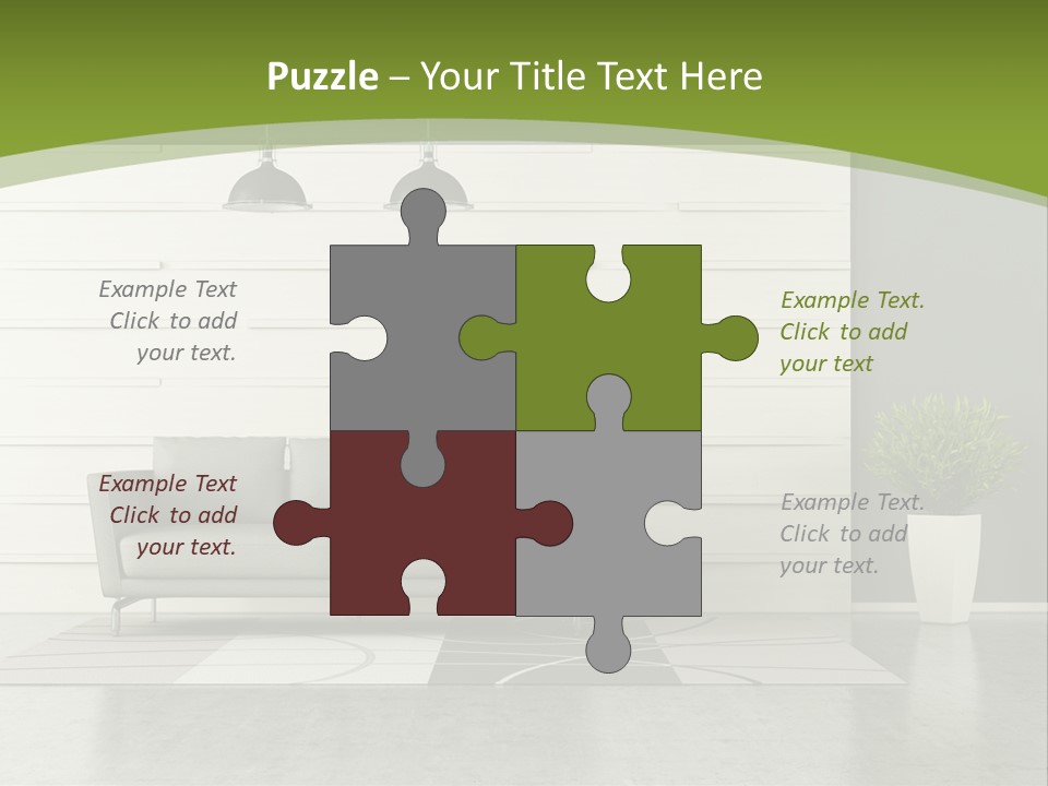 White Comfort Livingroom PowerPoint Template