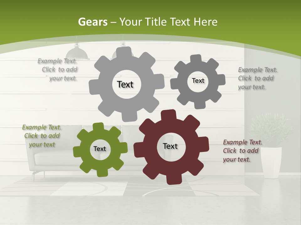 White Comfort Livingroom PowerPoint Template