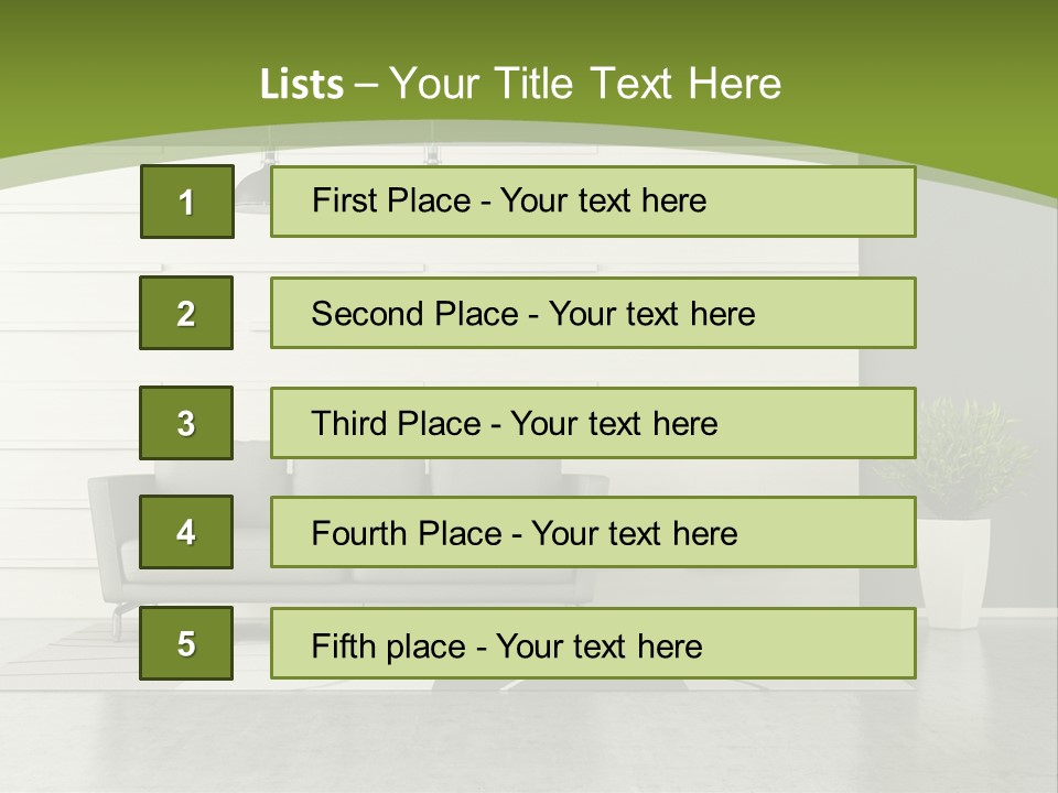 White Comfort Livingroom PowerPoint Template