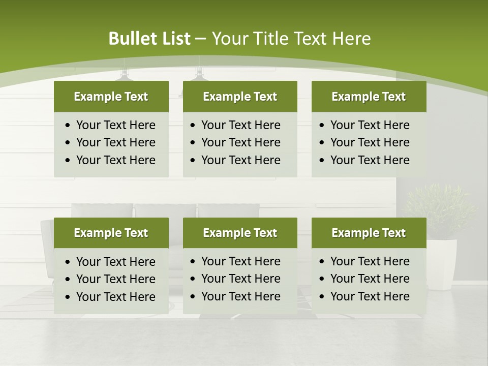 White Comfort Livingroom PowerPoint Template