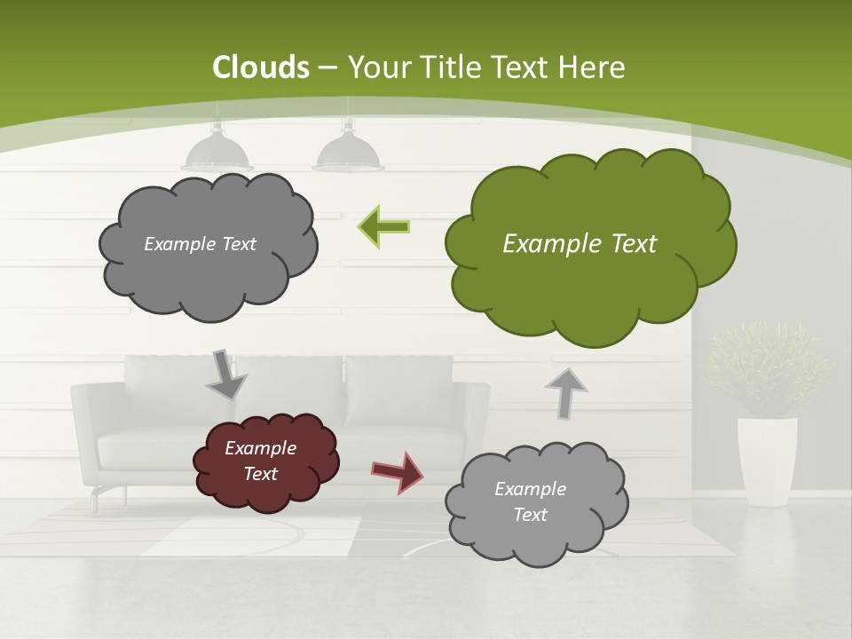 White Comfort Livingroom PowerPoint Template