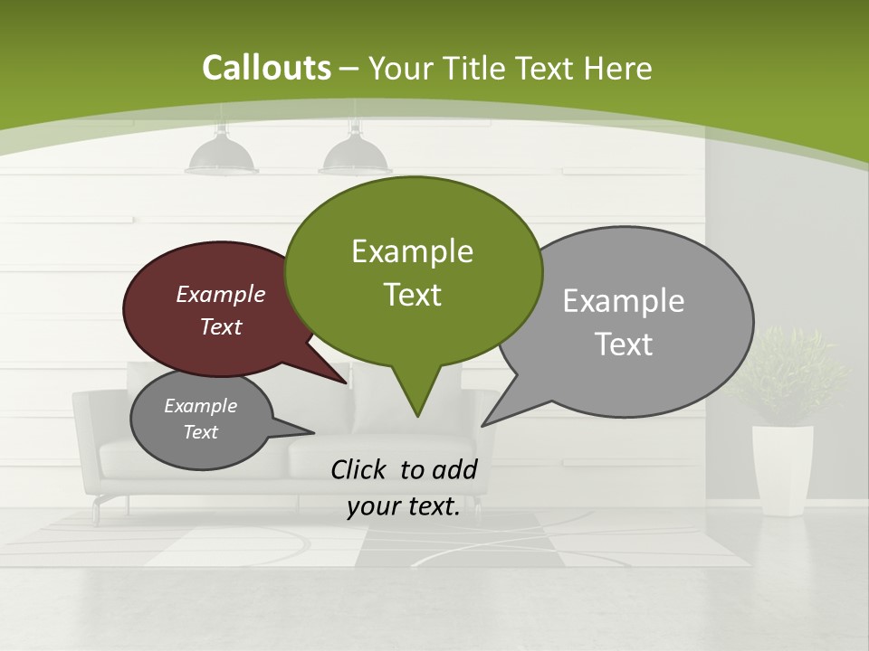 White Comfort Livingroom PowerPoint Template