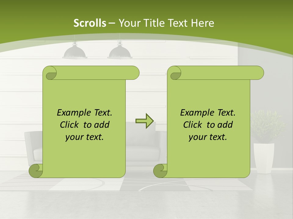 White Comfort Livingroom PowerPoint Template