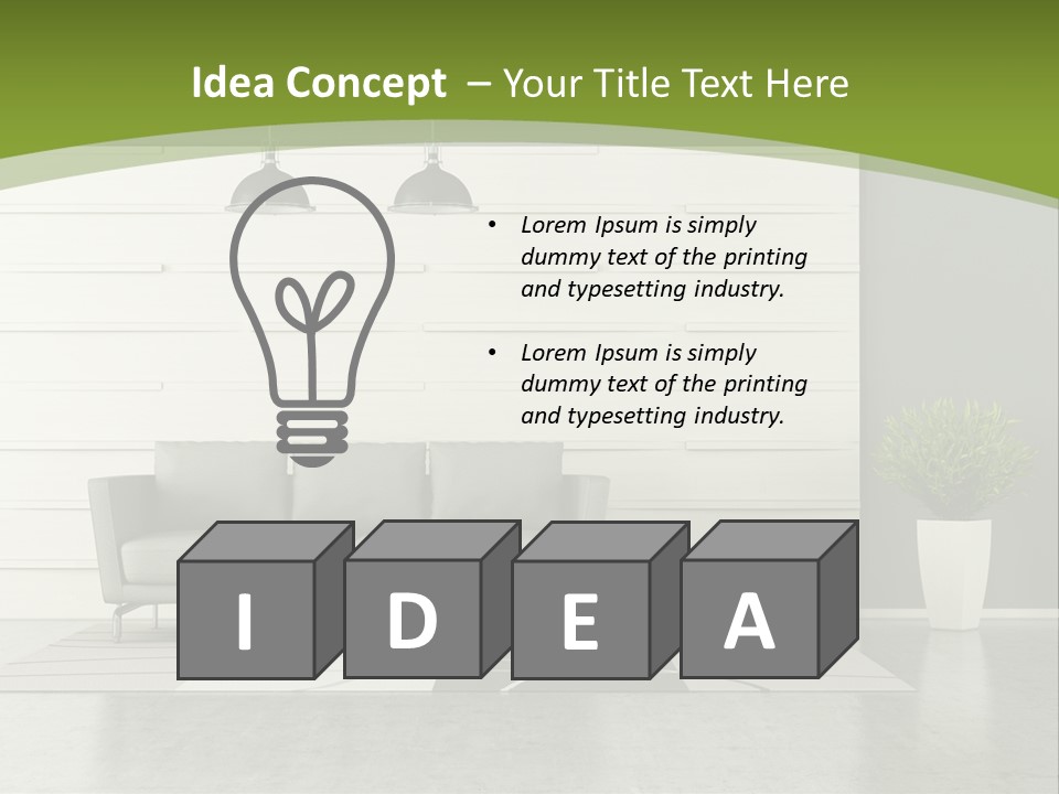 White Comfort Livingroom PowerPoint Template