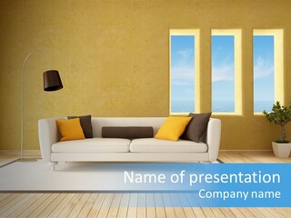 Yellow Furniture Stucco PowerPoint Template