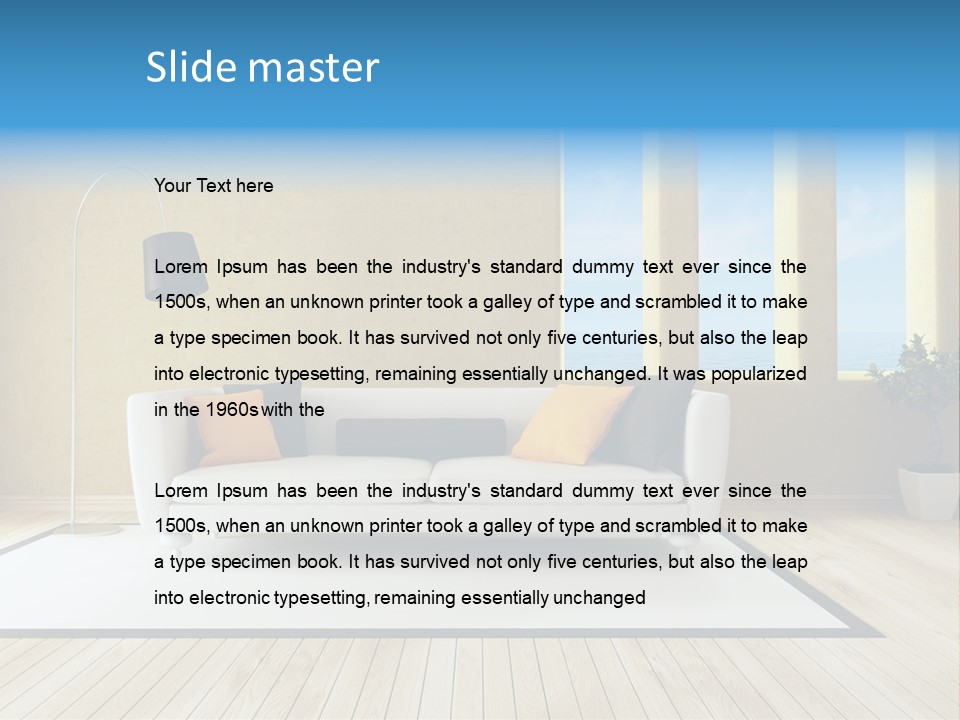 Yellow Furniture Stucco PowerPoint Template