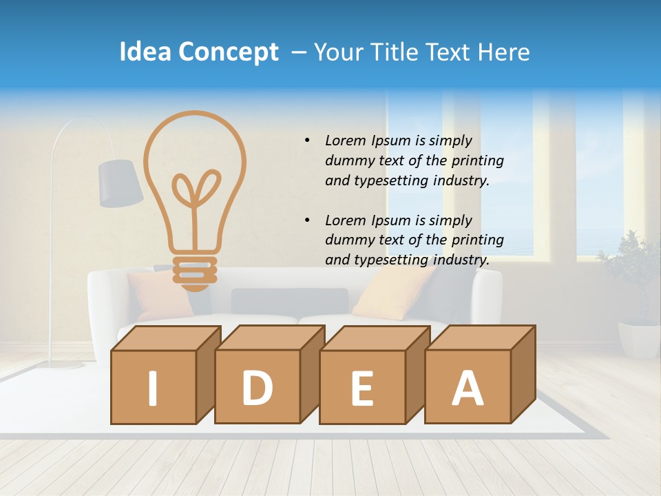 Yellow Furniture Stucco PowerPoint Template