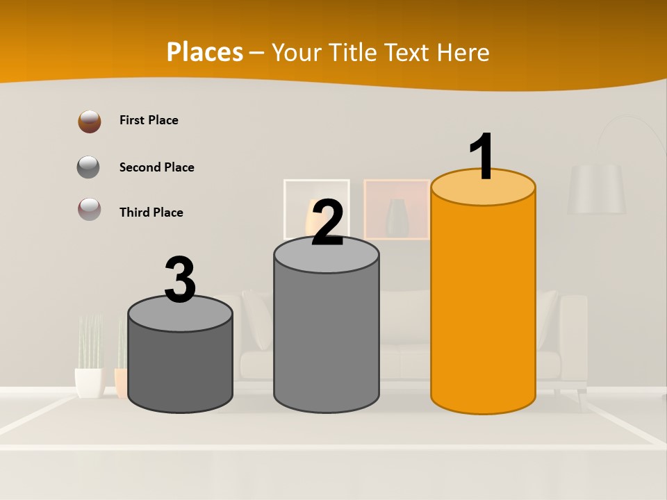 Living Room White PowerPoint Template