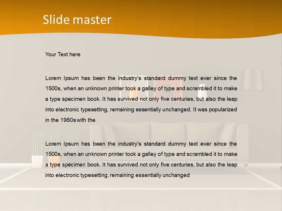 Living Room White PowerPoint Template