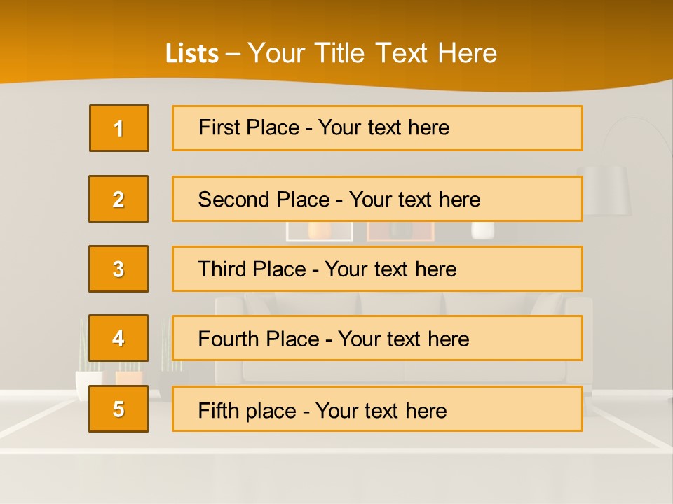 Living Room White PowerPoint Template