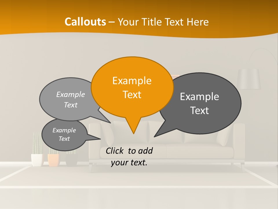 Living Room White PowerPoint Template