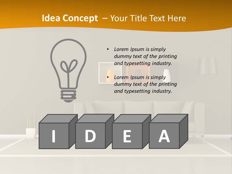 Living Room White PowerPoint Template