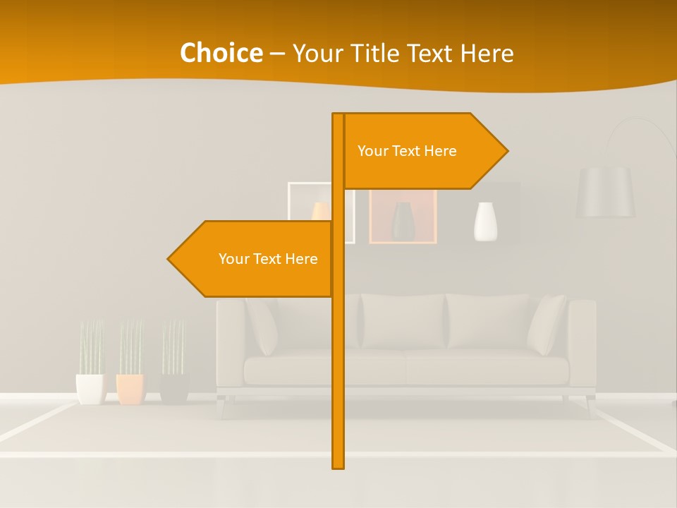 Living Room White PowerPoint Template