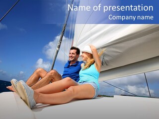 Vessel Sailing Boat Sitting PowerPoint Template