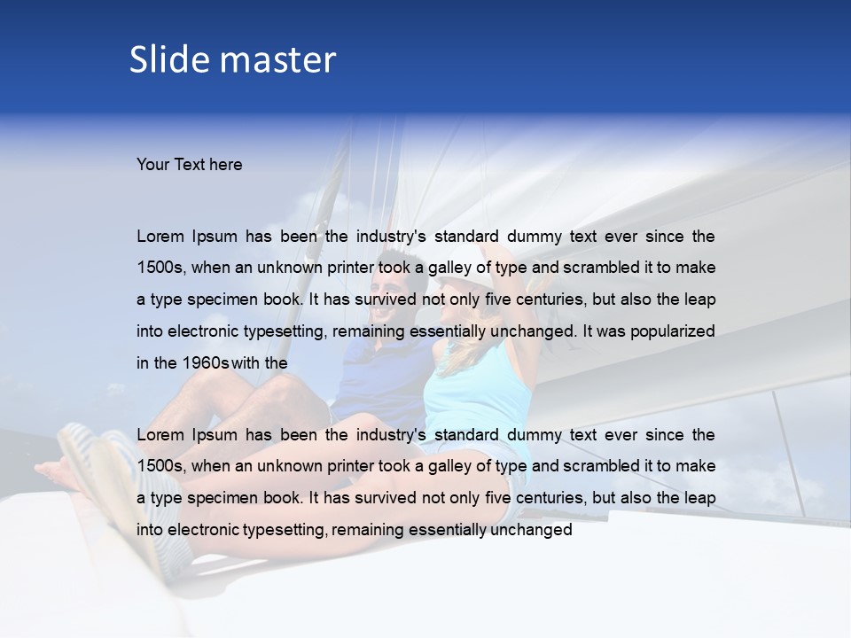 Vessel Sailing Boat Sitting PowerPoint Template