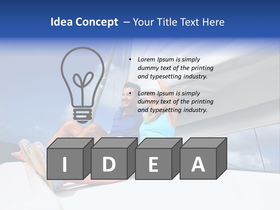 Vessel Sailing Boat Sitting PowerPoint Template