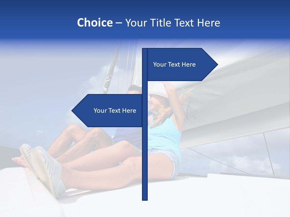 Vessel Sailing Boat Sitting PowerPoint Template