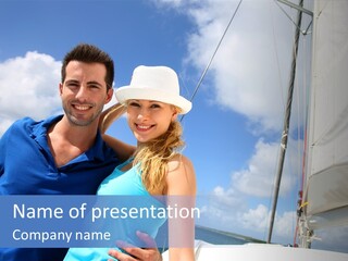 Catamaran Vessel Young PowerPoint Template