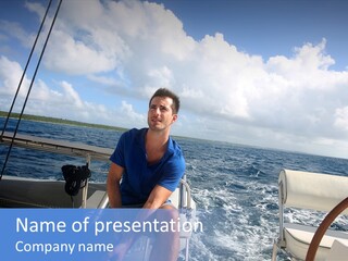 Yachting Young Catamaran PowerPoint Template