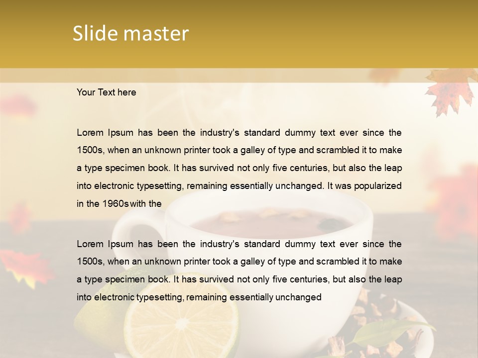 Table Background Yellow PowerPoint Template