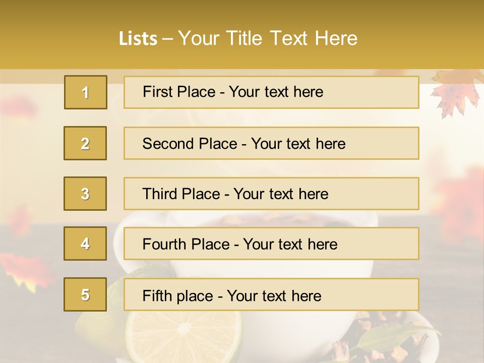 Table Background Yellow PowerPoint Template