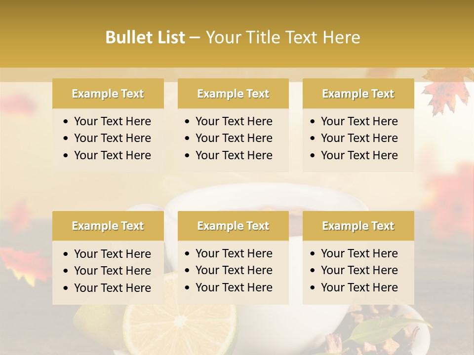 Table Background Yellow PowerPoint Template