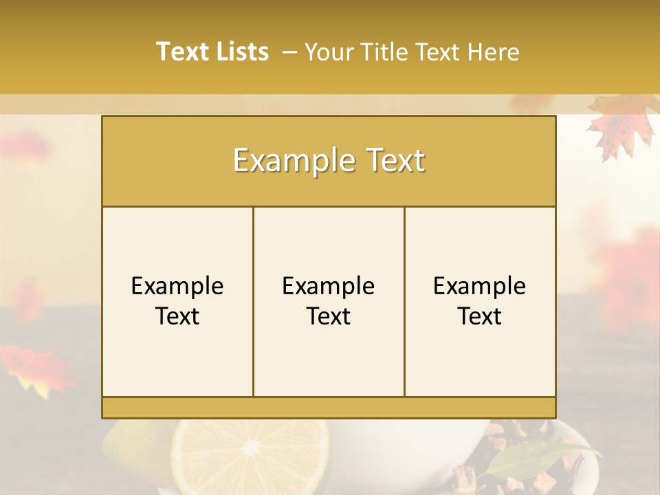 Table Background Yellow PowerPoint Template