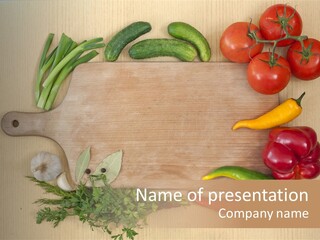 Blank Vegetarian Frame PowerPoint Template