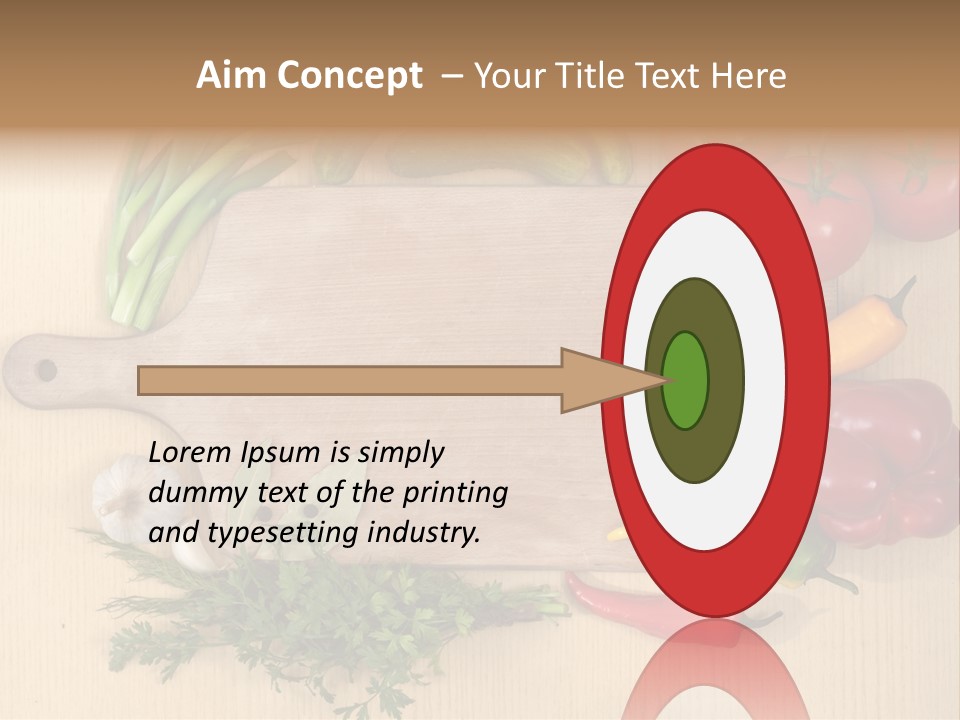 Blank Vegetarian Frame PowerPoint Template