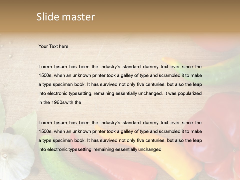 Food Wooden Garlic PowerPoint Template