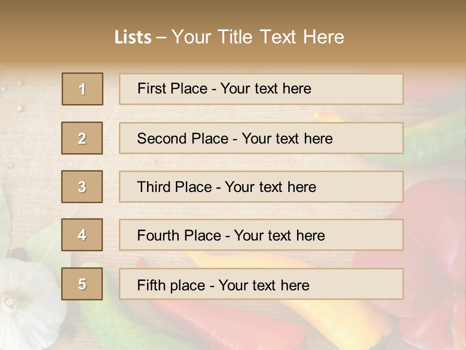 Food Wooden Garlic PowerPoint Template