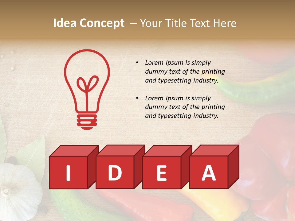 Food Wooden Garlic PowerPoint Template