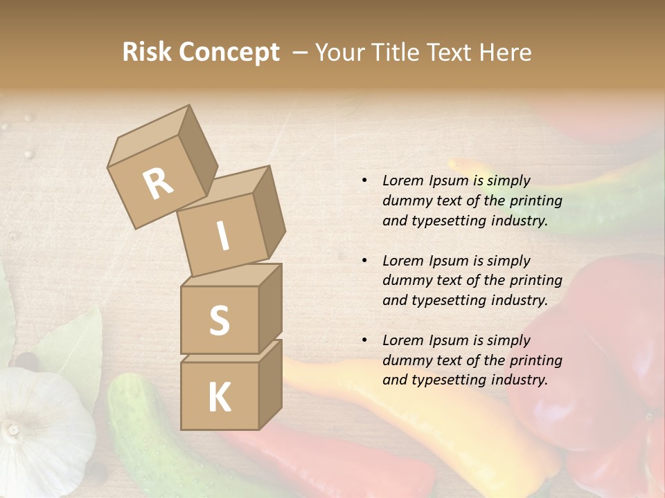 Food Wooden Garlic PowerPoint Template