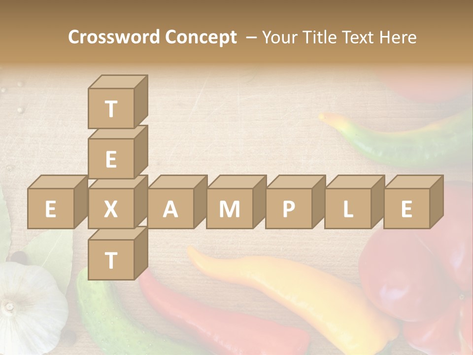 Food Wooden Garlic PowerPoint Template