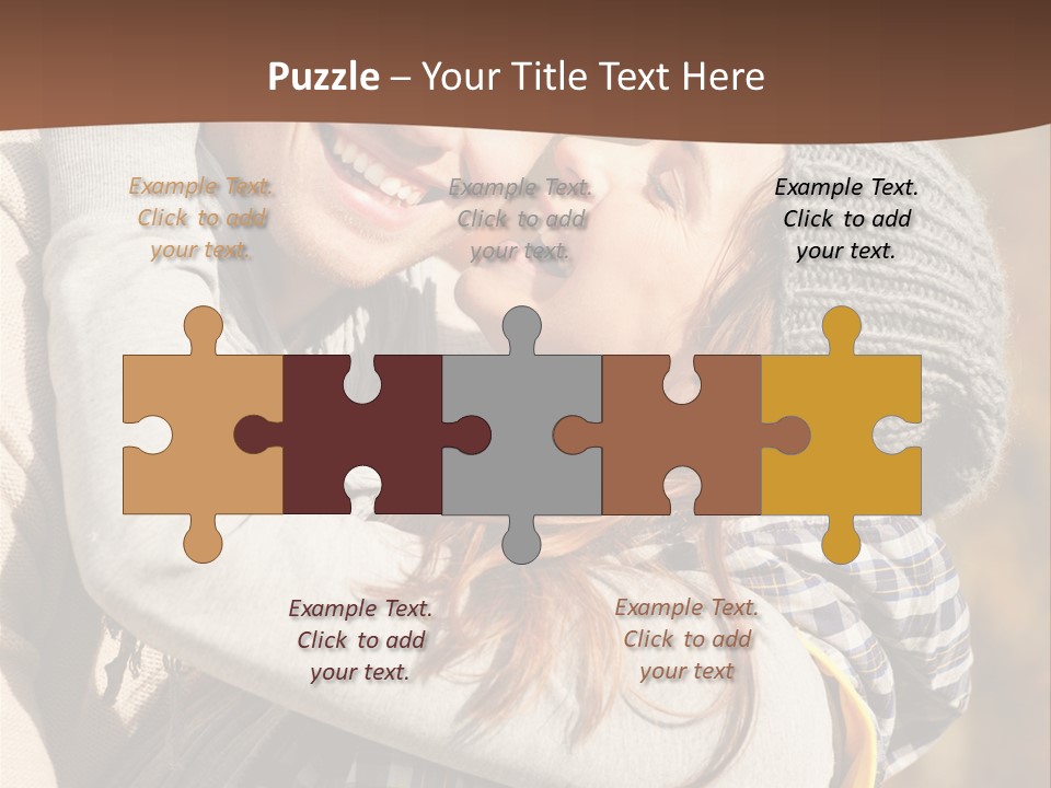 Bunte Kuss Mann PowerPoint Template