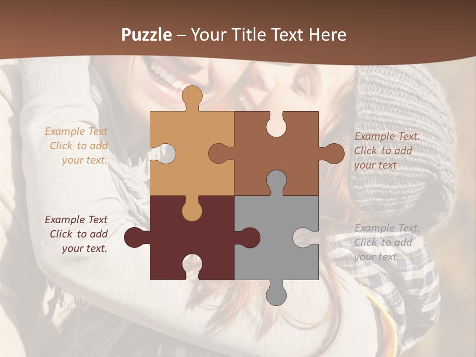 Bunte Kuss Mann PowerPoint Template
