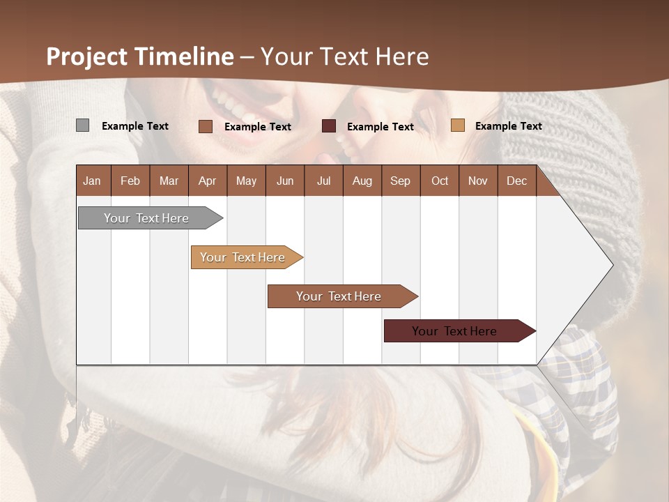 Bunte Kuss Mann PowerPoint Template