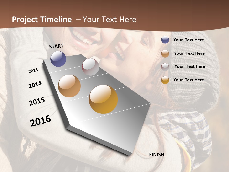 Bunte Kuss Mann PowerPoint Template