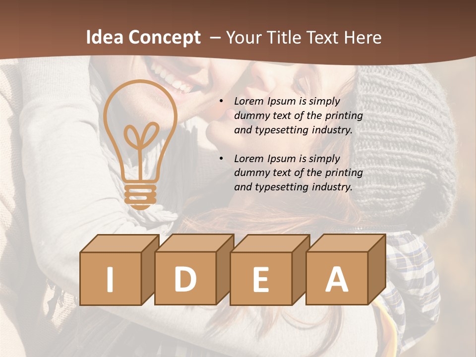 Bunte Kuss Mann PowerPoint Template