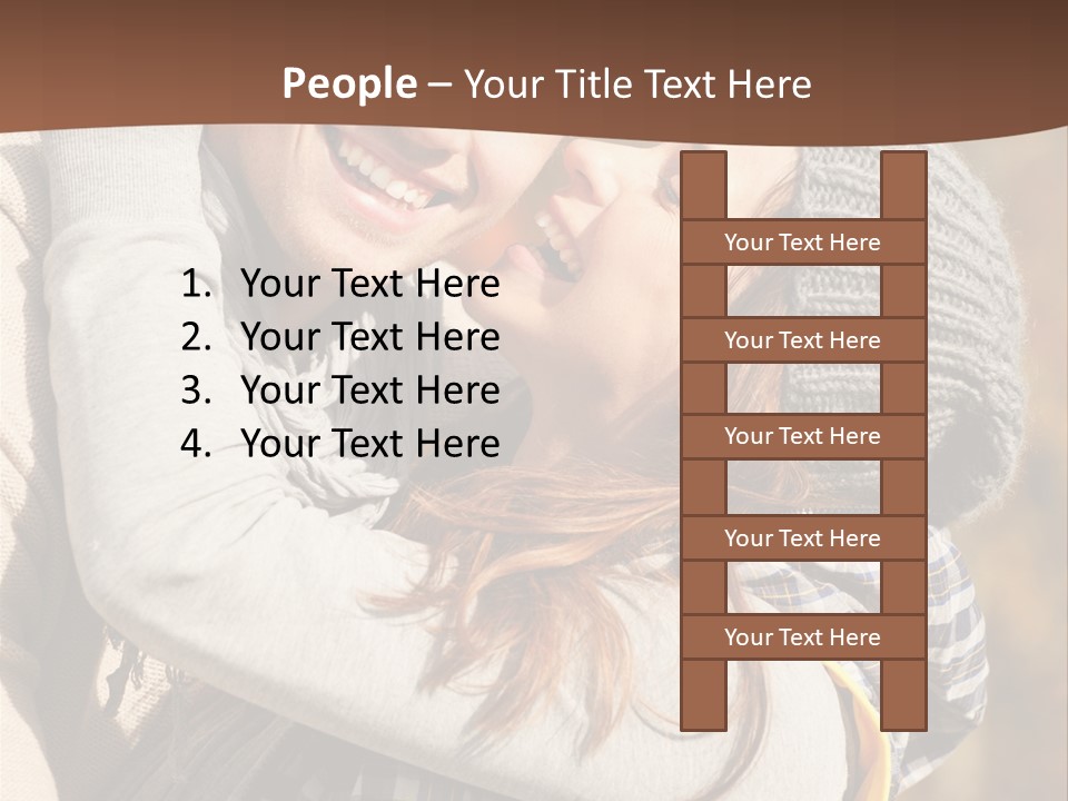 Bunte Kuss Mann PowerPoint Template