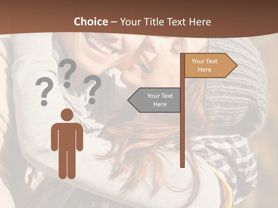 Bunte Kuss Mann PowerPoint Template