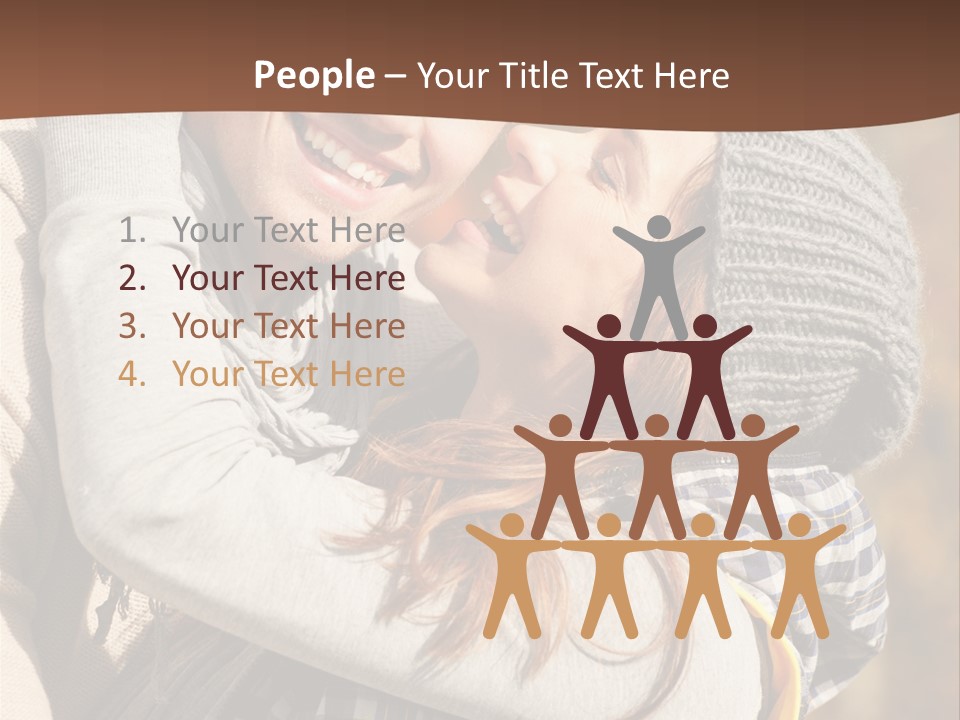 Bunte Kuss Mann PowerPoint Template