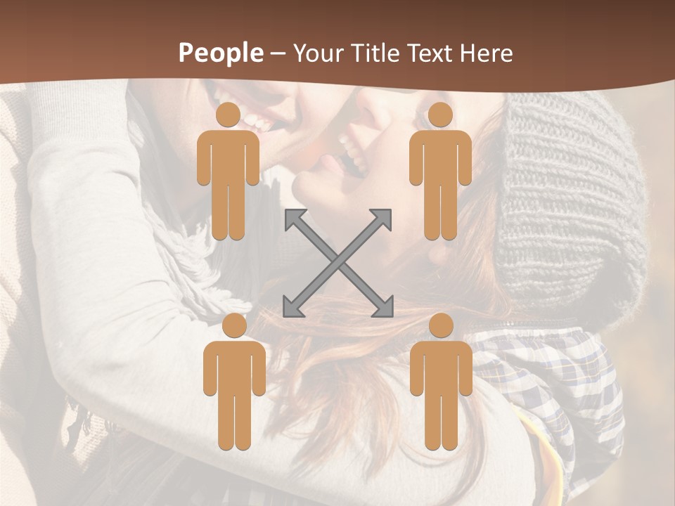 Bunte Kuss Mann PowerPoint Template