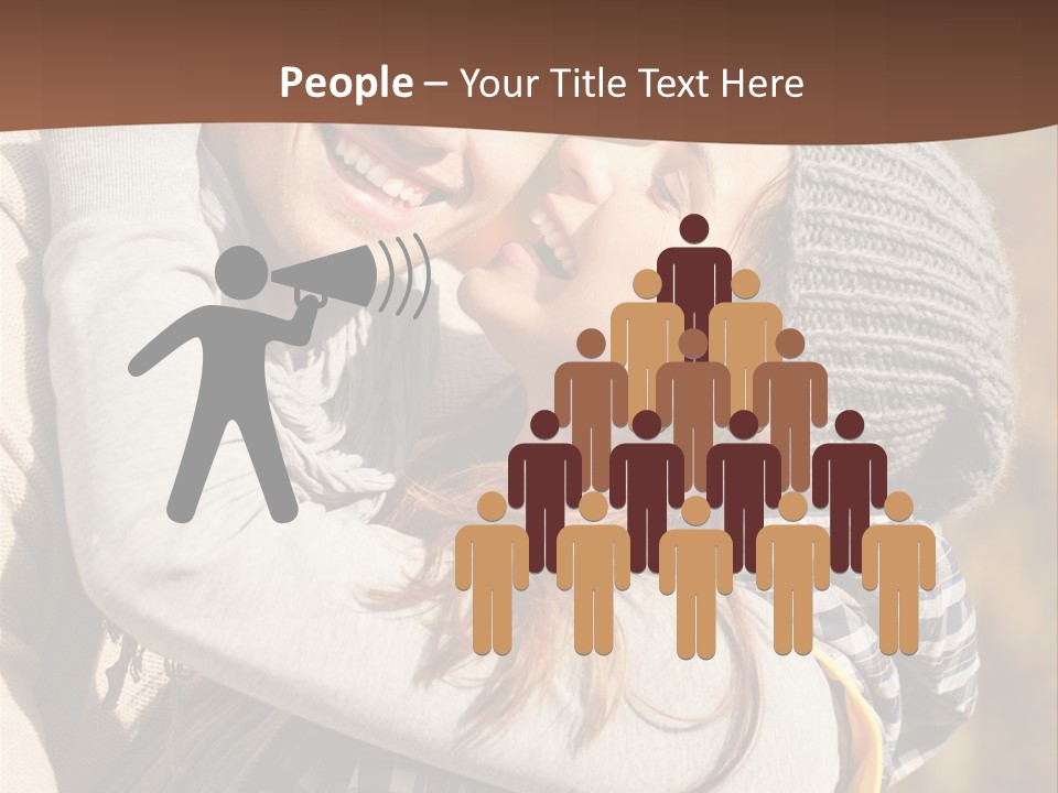 Bunte Kuss Mann PowerPoint Template