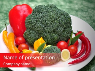 Gesundheit Peperoni Brokkoli PowerPoint Template