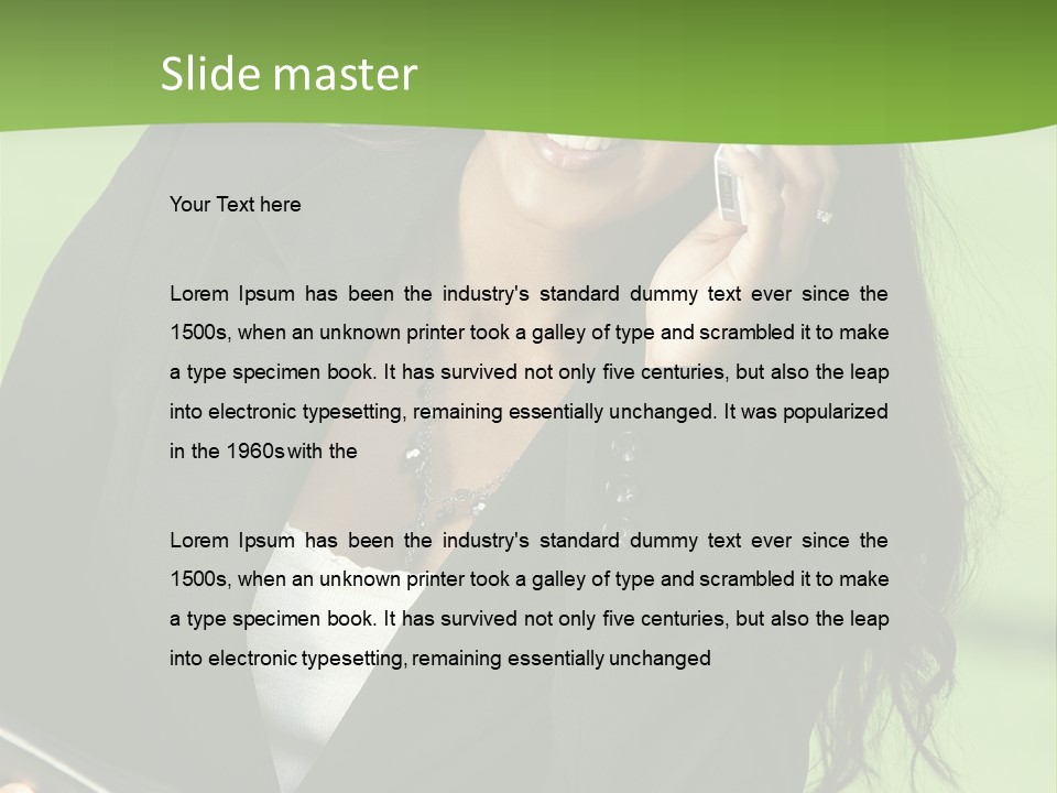 Cell Phone Corporate Smiling PowerPoint Template