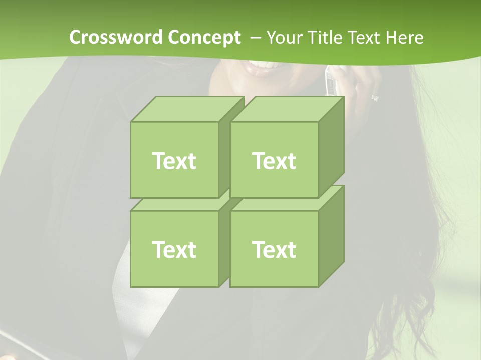 Cell Phone Corporate Smiling PowerPoint Template