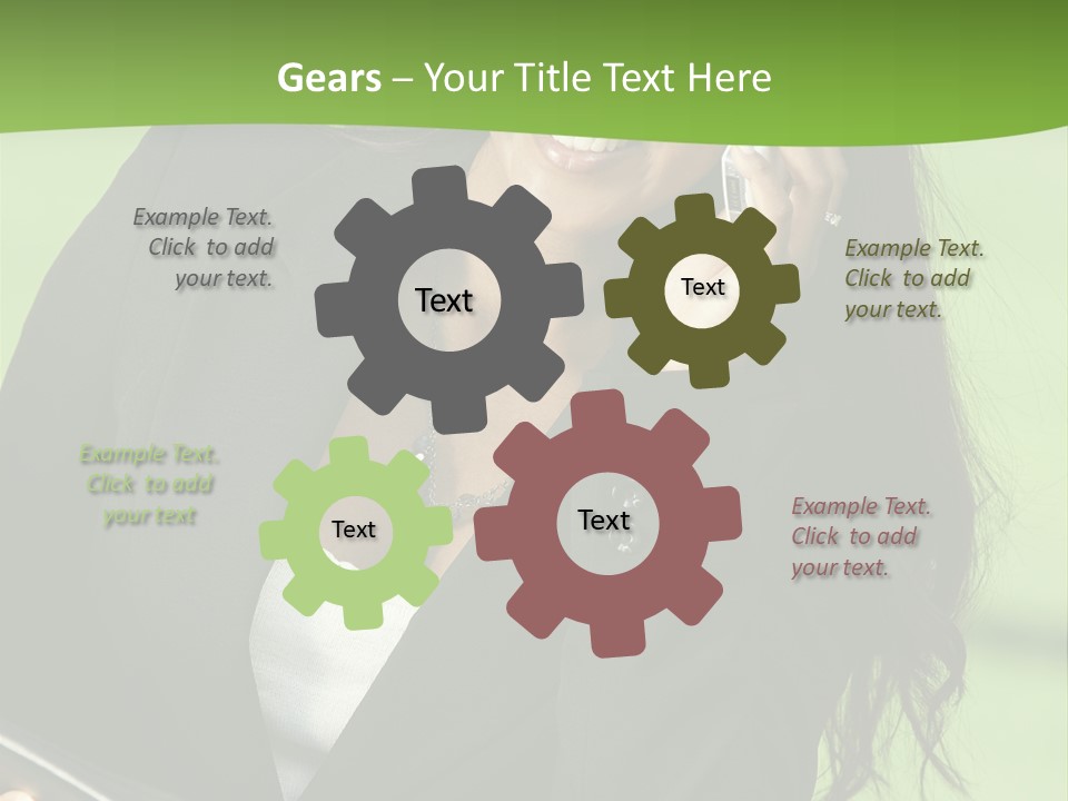 Cell Phone Corporate Smiling PowerPoint Template