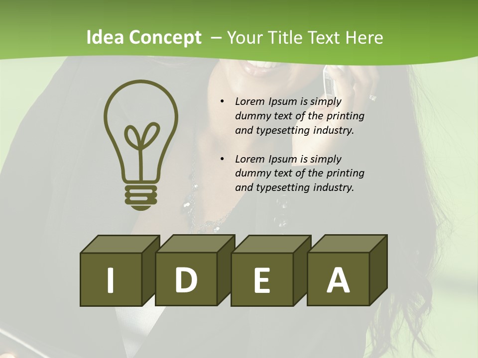 Cell Phone Corporate Smiling PowerPoint Template