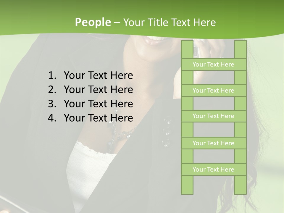 Cell Phone Corporate Smiling PowerPoint Template